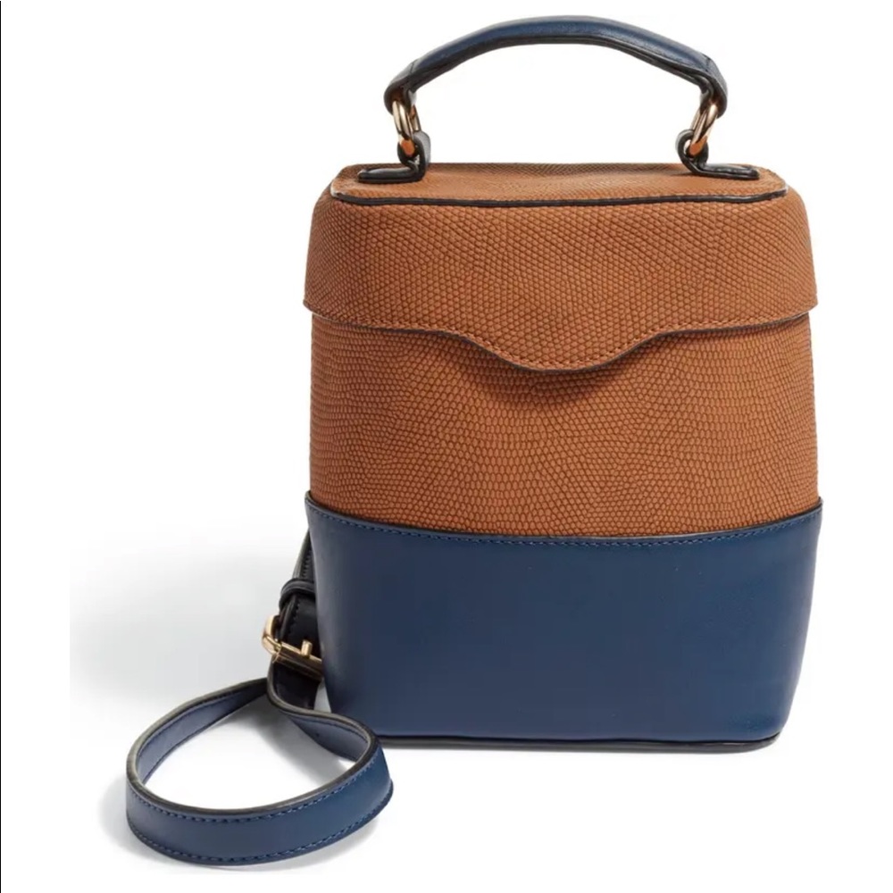 Keith Bicolor Faux Leather Cylinder Bag